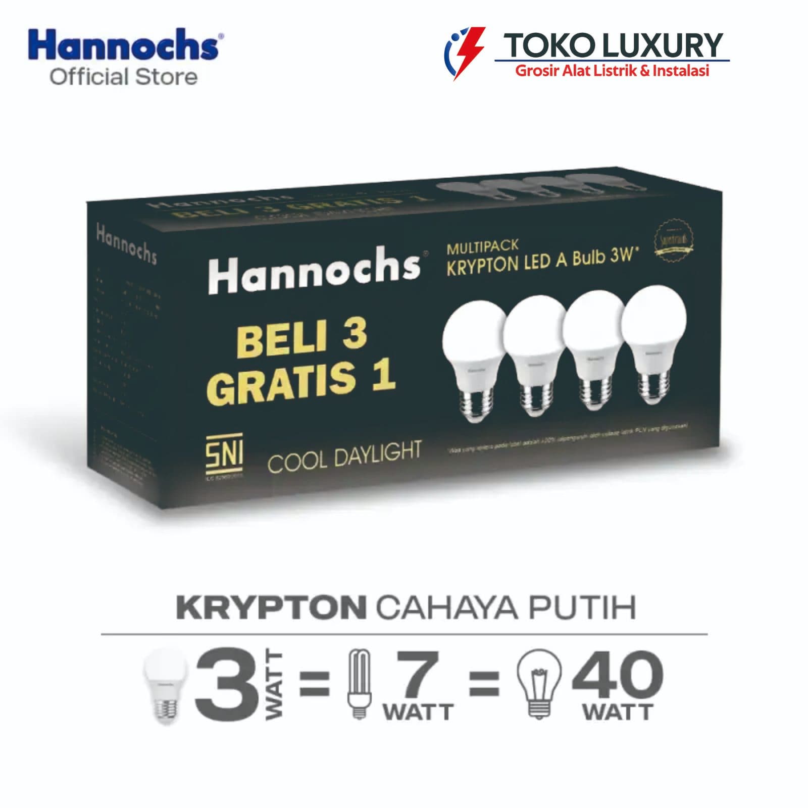 Lampu Hannochs Krypton Multipack Beli 3 Gratis 1